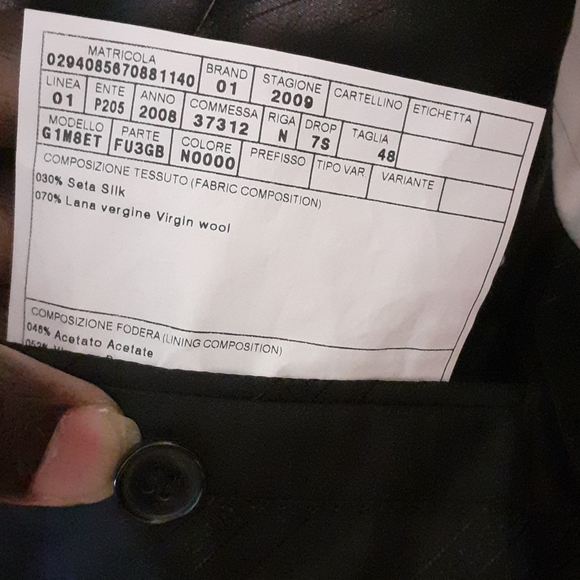 1450cad Italian D&G Dolce&Gabbana 70%wool 30%Silk Men black suit blazer 48 Lined - Picture 8 of 8